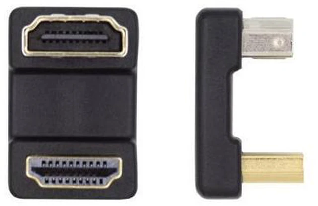 Alt view image 2 of 7 - HKCY Standard HDMI 1.4 Male Type-A to HDMI Female Port Savers 360 Degree Up Opposite U Shape Back Angled Extension Adapter Converter