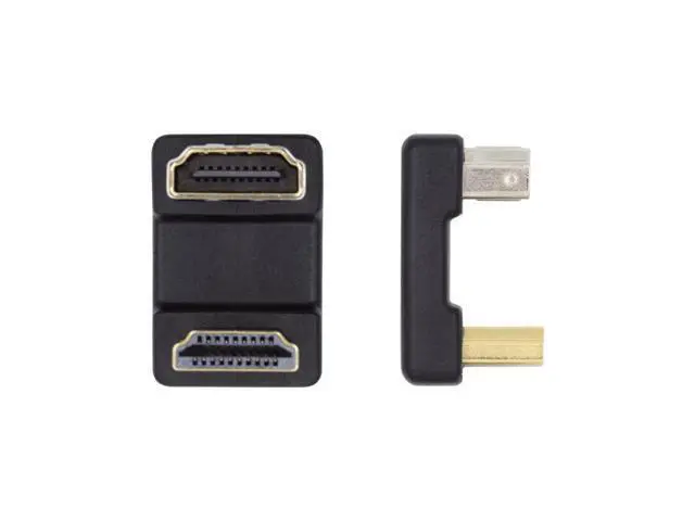 Alt view image 2 of 7 - HKCY Standard HDMI 1.4 Male Type-A to HDMI Female Port Savers 360 Degree Down Opposite U Shape Back Angled Extension Adapter Converter