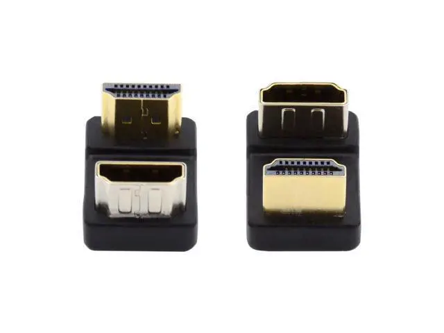 Alt view image 3 of 7 - HKCY Standard HDMI 1.4 Male Type-A to HDMI Female Port Savers 360 Degree Down Opposite U Shape Back Angled Extension Adapter Converter