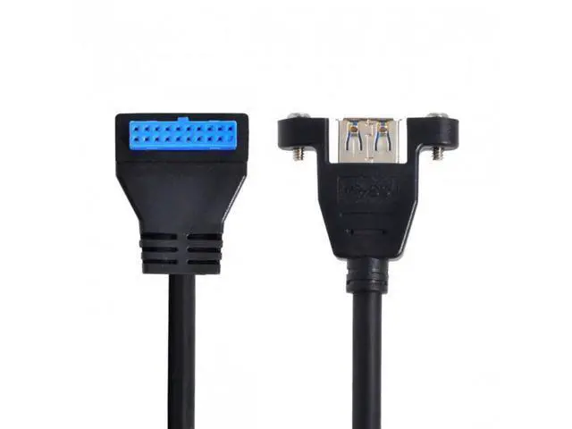 Alt view image 3 of 7 - SM USB 3.0 Single Port A Female Screw Mount Type to Up Angled Motherboard 20pin Header Cable 90 Degree