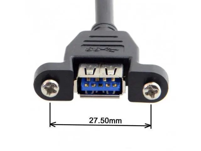 Alt view image 4 of 7 - SM USB 3.0 Single Port A Female Screw Mount Type to Up Angled Motherboard 20pin Header Cable 90 Degree