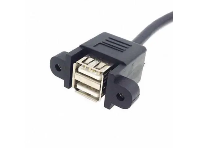Alt view image 5 of 7 - SM 50cm Stackable Dual USB 2.0 A Type Female to Motherboard 9 Pin Header Cable with Screw Panel Holes
