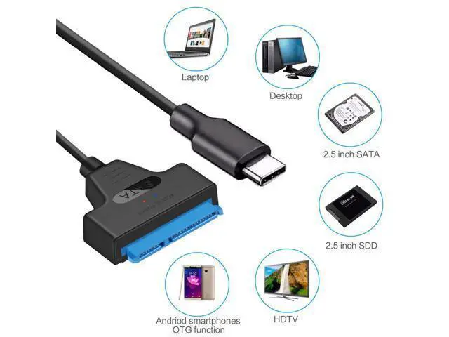 Alt view image 7 of 7 - SM Type C USB 3.1 Male to SATA 22 Pin 2.5" Hard disk driver SSD Adapter Cable for Macbook & Laptop