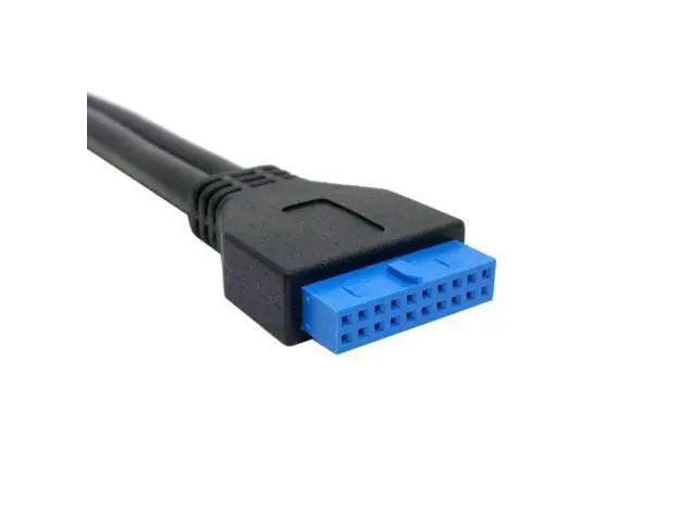 Alt view image 2 of 7 - SM Low Profile 80mm Height USB 3.0 Female Back panel to Motherboard 20pin cable with PCI bracket 40cm