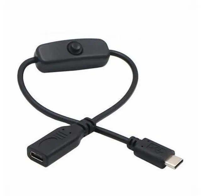 Main image of USB-C Extension Cable with On Off Power Switch Button USB Type-C Male to Female for Laptop Keyboard Raspberry Pi 4B