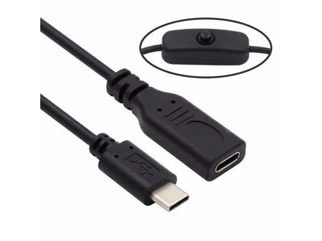 Alt view image 3 of 7 - USB-C Extension Cable with On Off Power Switch Button USB Type-C Male to Female for Laptop Keyboard Raspberry Pi 4B