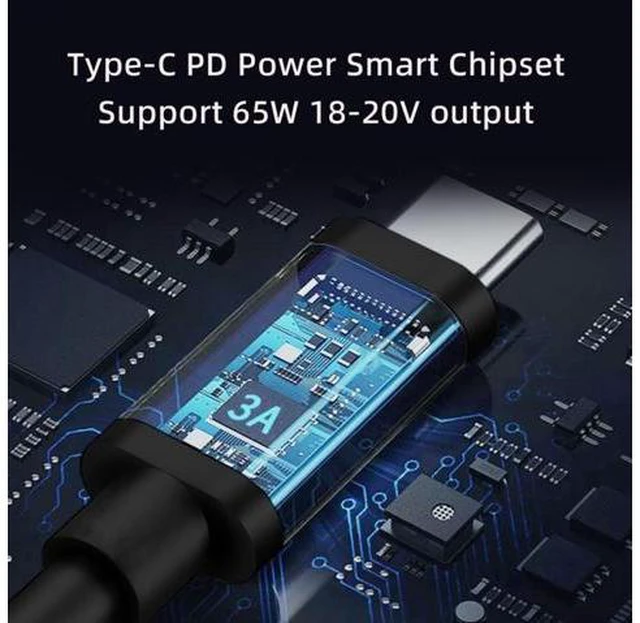 Alt view image 7 of 7 - Type-C USB-C Input to DC 4.0*1.3mm Power PD Charge Angled Cable for Laptop 18-20V