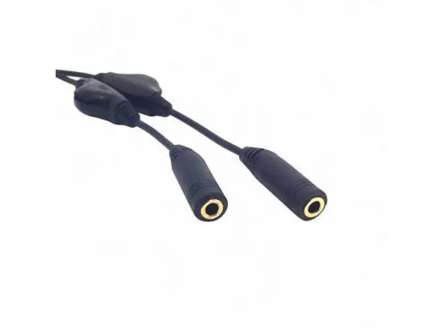 Alt view image 5 of 7 - SM 3.5mm Stereo Male to Double 3.5mm Female Audio Headphone Y Splitter Cable with Volume Control Switch