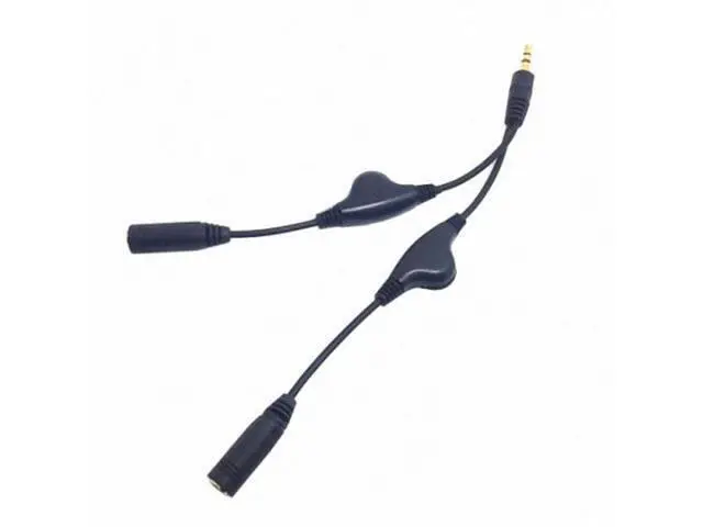 Alt view image 7 of 7 - SM 3.5mm Stereo Male to Double 3.5mm Female Audio Headphone Y Splitter Cable with Volume Control Switch