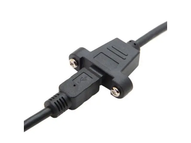 Alt view image 4 of 7 - SM Panel Mount Type Mini USB 5Pin Male to Female Extension Adapter Cable with Screws 50cm