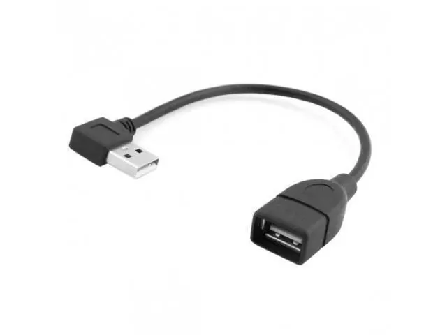 Alt view image 7 of 7 - SM 90D Left Angled type USB 2.0 A Male to USB Female M/F extension cable 20cm