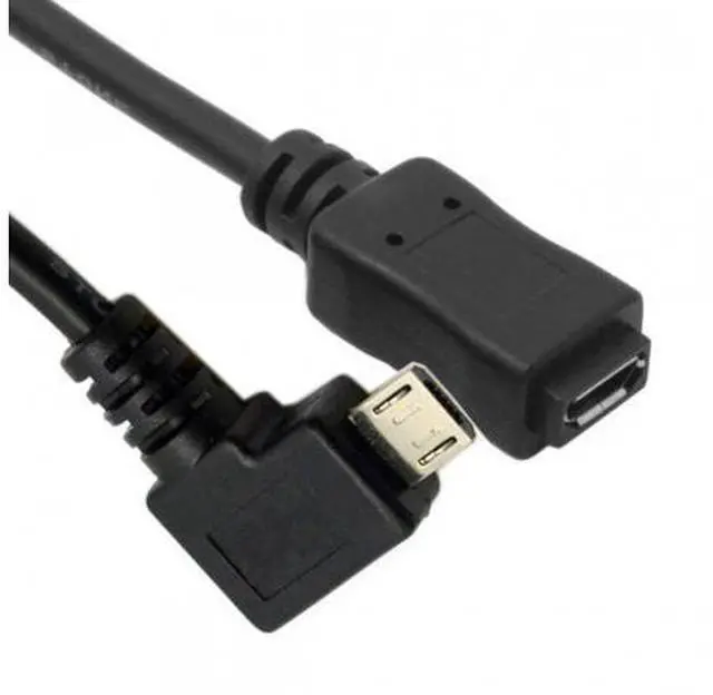 Main image of SM Left 90 Degree Angled Micro USB 2.0 Male to Female for Phone Extension Cable 0.5M