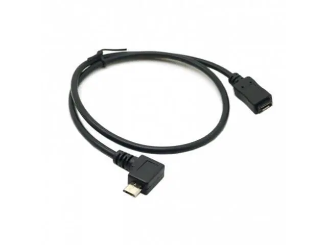 Alt view image 2 of 7 - SM Left 90 Degree Angled Micro USB 2.0 Male to Female for Phone Extension Cable 0.5M