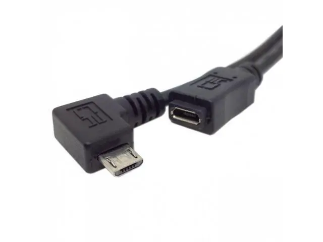 Alt view image 3 of 7 - SM Left 90 Degree Angled Micro USB 2.0 Male to Female for Phone Extension Cable 0.5M