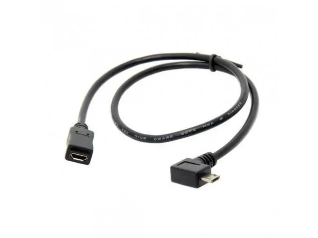 Alt view image 7 of 7 - SM Left 90 Degree Angled Micro USB 2.0 Male to Female for Phone Extension Cable 0.5M
