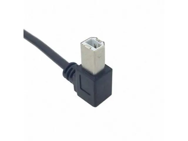 Alt view image 5 of 7 - SM 90 Degree Left Angled USB B Type Male to Female extension cable with screws for Panel Mount 50cm