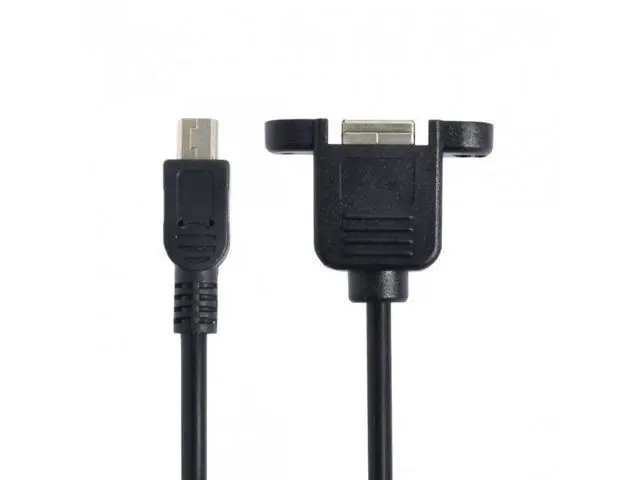 Alt view image 5 of 7 - SM Mini USB 5pin Male to USB B Female Panel Mount Type Cable With Screws
