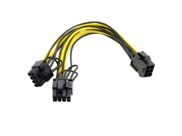 Alt view image 5 of 7 - SM PCI-E PCI Express ATX 6Pin Male to Dual 8Pin & 6Pin Female Video Card Extension Splitter Power Cable