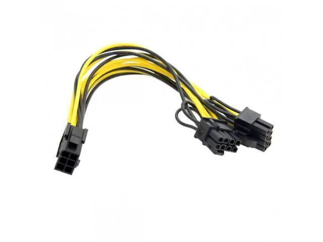 Alt view image 6 of 7 - SM PCI-E PCI Express ATX 6Pin Male to Dual 8Pin & 6Pin Female Video Card Extension Splitter Power Cable