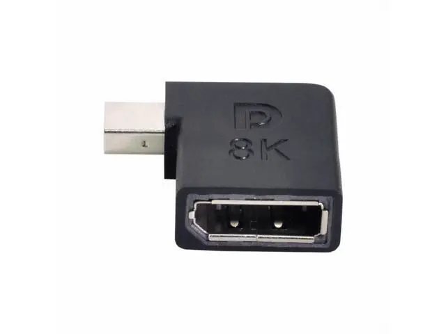 Alt view image 4 of 7 - Angled Mini DisplayPort 1.4 Male to DP Female 8K 60hz Adapter Ultra-HD UHD 4K 144hz 7680*4320 for Video PC Laptop Monitor
