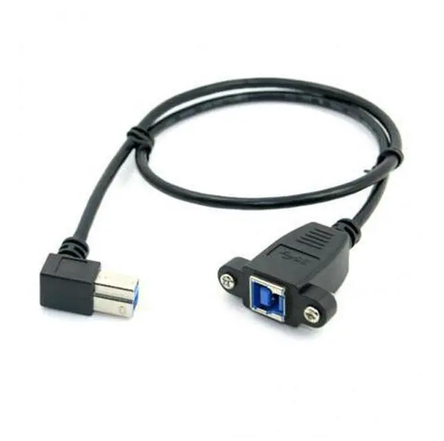 Main image of SM USB 3.0 Back Panel Mount B Type Female To Right Angled 90 Degree B Type Male Extension cable 0.5m