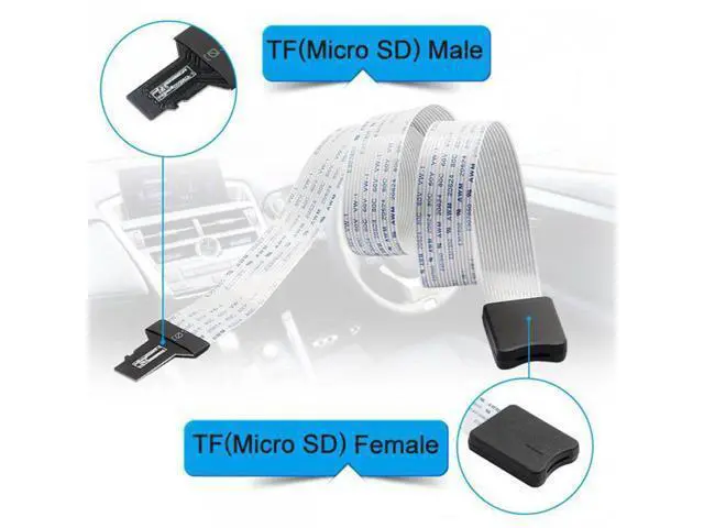 Alt view image 5 of 7 - SM Micro-SD TF Memory Card Kit Male to TF Female Extension Soft Flat FPC Cable Extender 25cm