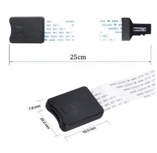 Main image of SM Micro-SD TF Memory Card Kit Male to TF Female Extension Soft Flat FPC Cable Extender 25cm