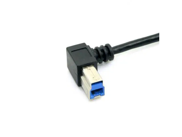 Alt view image 3 of 7 - SM USB 3.0 Back Panel Mount B Type Female To Right Angled 90 Degree B Type Male Extension cable 0.5m