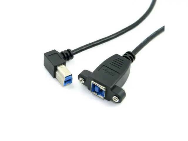Alt view image 4 of 7 - SM USB 3.0 Back Panel Mount B Type Female To Right Angled 90 Degree B Type Male Extension cable 0.5m