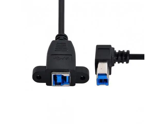 Alt view image 5 of 7 - SM USB 3.0 Back Panel Mount B Type Female To Right Angled 90 Degree B Type Male Extension cable 0.5m
