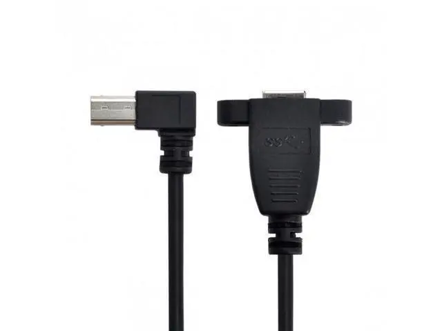 Alt view image 6 of 7 - SM USB 3.0 Back Panel Mount B Type Female To Right Angled 90 Degree B Type Male Extension cable 0.5m