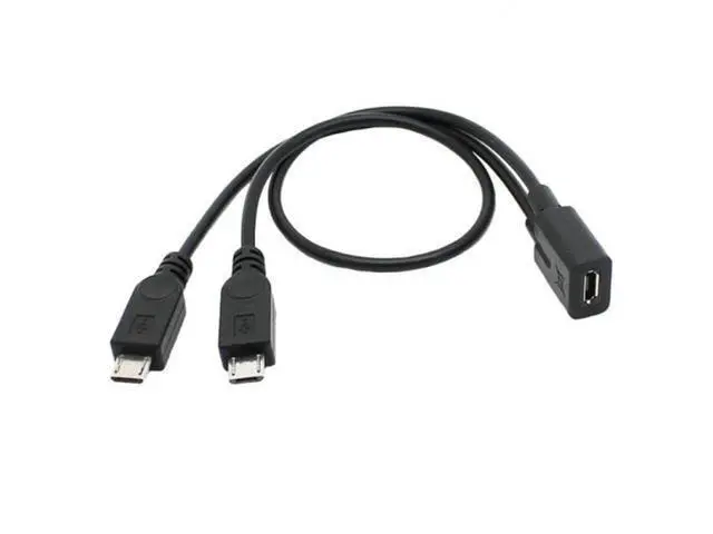 Alt view image 3 of 7 - SM Micro USB Female to 2 Micro USB Male Splitter extension charge cable for Galaxy S5 i9600 S4 I9500 Note2 N7100 S3 I9300 S2 9100