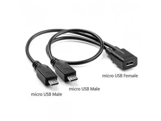 Alt view image 7 of 7 - SM Micro USB Female to 2 Micro USB Male Splitter extension charge cable for Galaxy S5 i9600 S4 I9500 Note2 N7100 S3 I9300 S2 9100