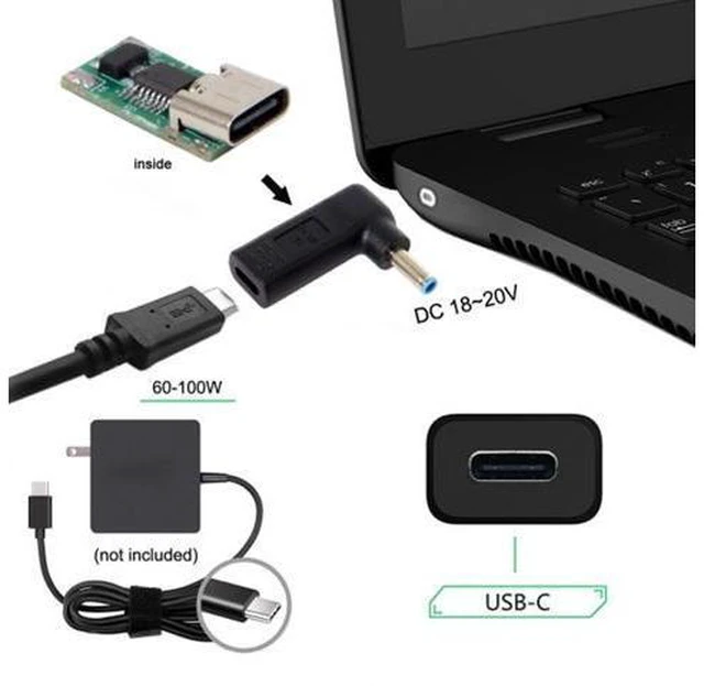 Alt view image 4 of 4 - USB 3.1 Type C USB-C to 4.5*3.0mm Adapter 90 Degree UC-112-4530HP