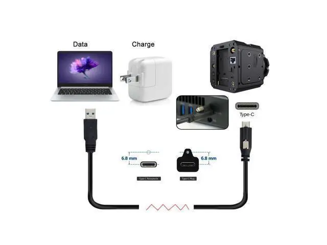 Alt view image 4 of 7 - SM USB 3.1 Type-C Locking Connector to Standard USB3.0 Data Cable 1.2m With Panel Mount Screw