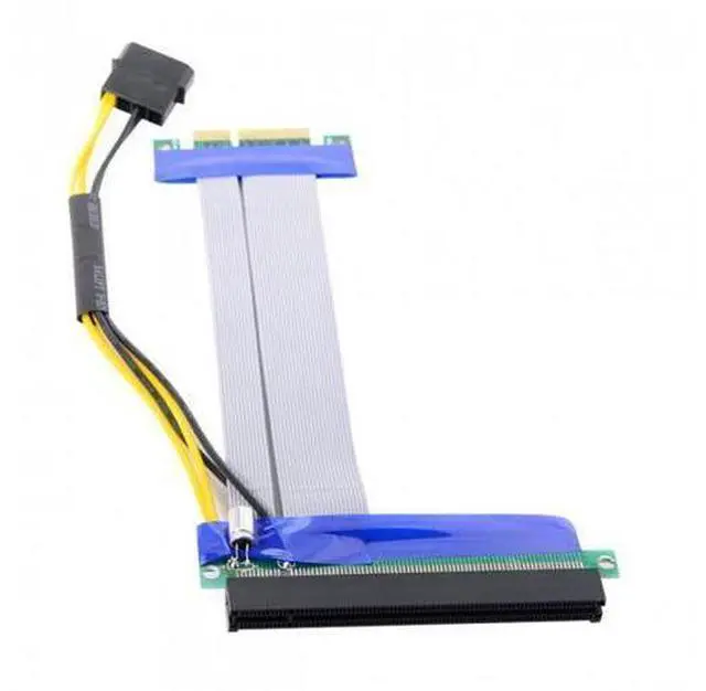 Main image of SM PCI-E Express 4x to 16x Flex Cable Extender Converter Riser Card Adapter with 4pin Power 15cm