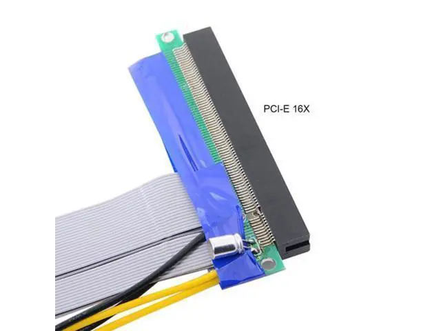 Alt view image 5 of 7 - SM PCI-E Express 4x to 16x Flex Cable Extender Converter Riser Card Adapter with 4pin Power 15cm