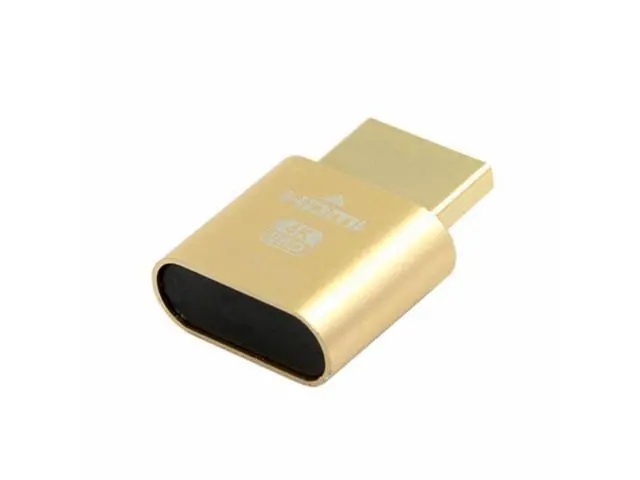 Alt view image 2 of 7 - Gold CY Virtual Display Adapter 4K HDMI 1.4 Male to Female Extension DDC EDID Dummy Plug Headless Ghost Display Emulator HDTV 4K@60Hz