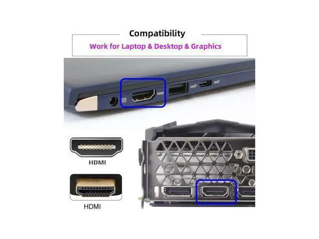 Alt view image 5 of 7 - Gold CY Virtual Display Adapter 4K HDMI 1.4 Male to Female Extension DDC EDID Dummy Plug Headless Ghost Display Emulator HDTV 4K@60Hz