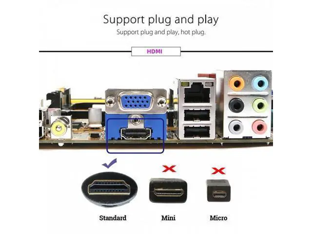 Alt view image 6 of 7 - Gold CY Virtual Display Adapter 4K HDMI 1.4 Male to Female Extension DDC EDID Dummy Plug Headless Ghost Display Emulator HDTV 4K@60Hz