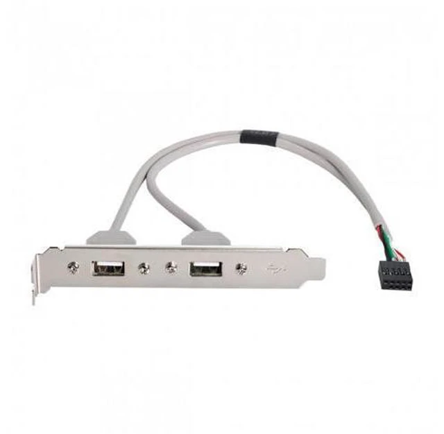 Main image of SM PCI-E USB 2.0 A type Female Screw to Motherboard 9p header cable with bracket