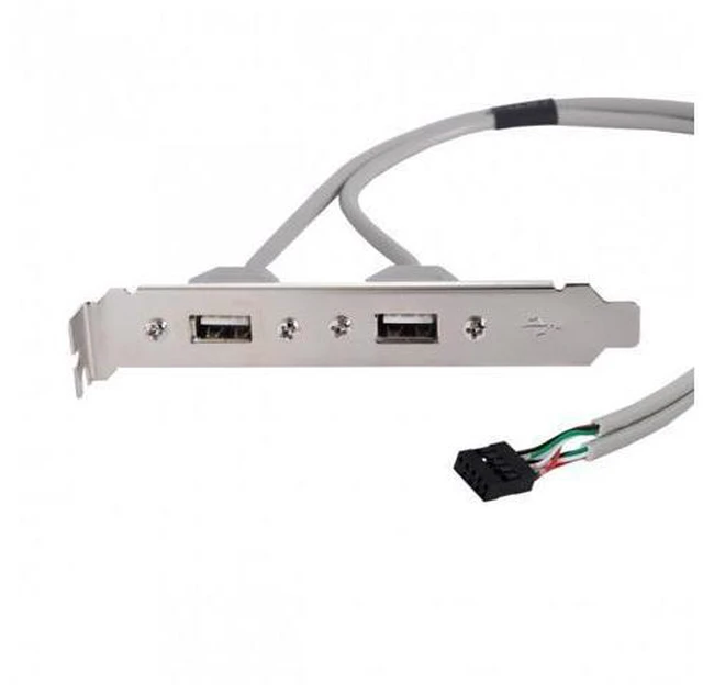 Alt view image 4 of 7 - SM PCI-E USB 2.0 A type Female Screw to Motherboard 9p header cable with bracket