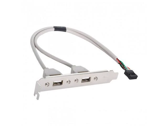 Alt view image 5 of 7 - SM PCI-E USB 2.0 A type Female Screw to Motherboard 9p header cable with bracket