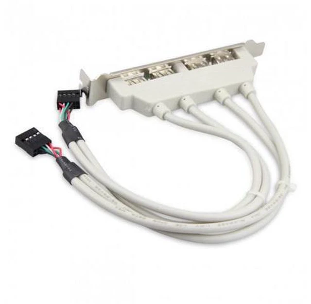 Alt view image 4 of 7 - SM PCI-E 4 Ports USB 2.0 Female Screw to Motherboard 9pin Header Cable with Bracket