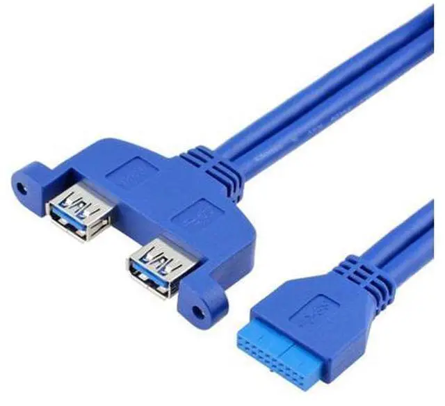 Main image of SM Internal 2Pin USB 3.0 Female Mount panel to Motherboard 20pin cable with PCI bracket