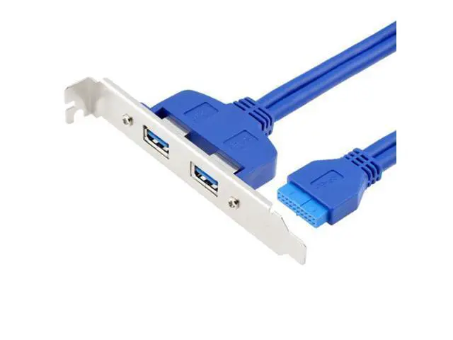 Alt view image 3 of 6 - SM Internal 2Pin USB 3.0 Female Mount panel to Motherboard 20pin cable with PCI bracket