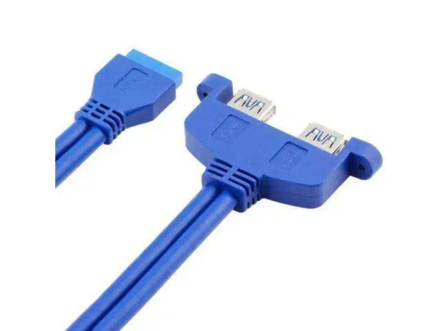 Alt view image 4 of 6 - SM Internal 2Pin USB 3.0 Female Mount panel to Motherboard 20pin cable with PCI bracket