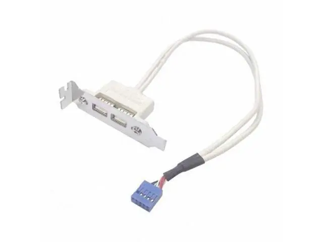 Alt view image 3 of 7 - SM Low Profile 8cm Height USB 2.0 Female Back panel to Motherboard 9pin cable with PCI bracket 30cm