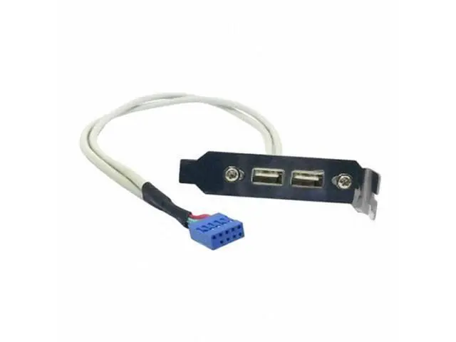 Alt view image 5 of 7 - SM Low Profile 8cm Height USB 2.0 Female Back panel to Motherboard 9pin cable with PCI bracket 30cm
