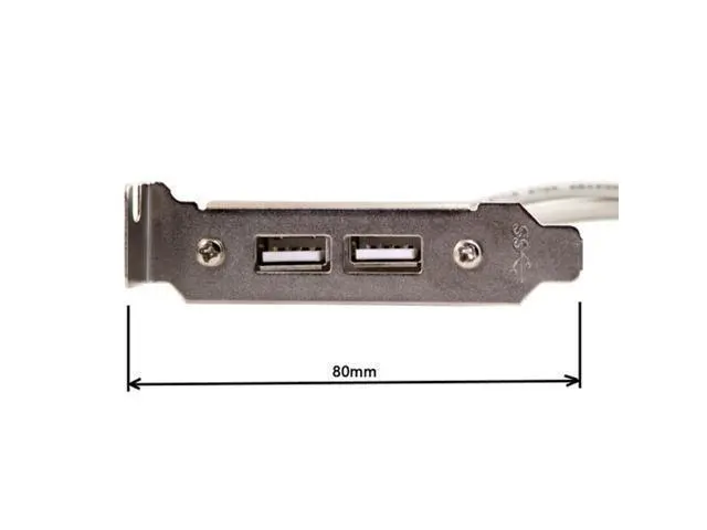 Alt view image 6 of 7 - SM Low Profile 8cm Height USB 2.0 Female Back panel to Motherboard 9pin cable with PCI bracket 30cm